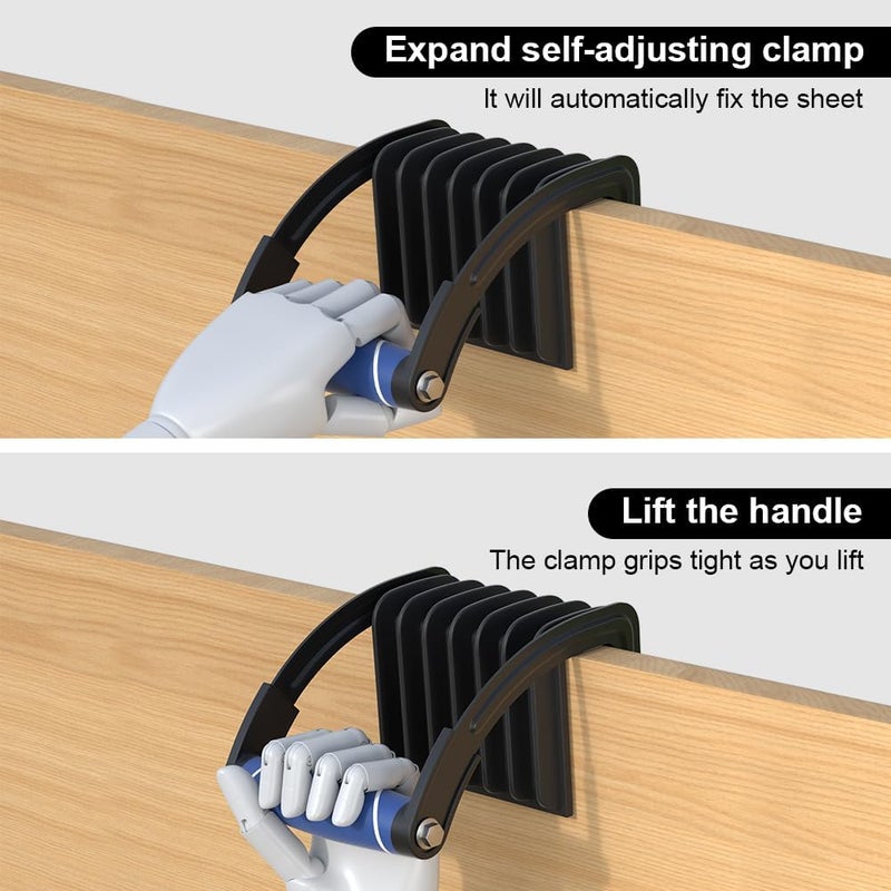 XDENGP Panel and Plywood Carrier（2 Pack）, Plywood Lifting Tool and Drywall Carrying Tool, Panel Gripper for Wood Sheet Board uesd with one hand, Adjustable Clamping Thickness up to 1 inch - Image 5